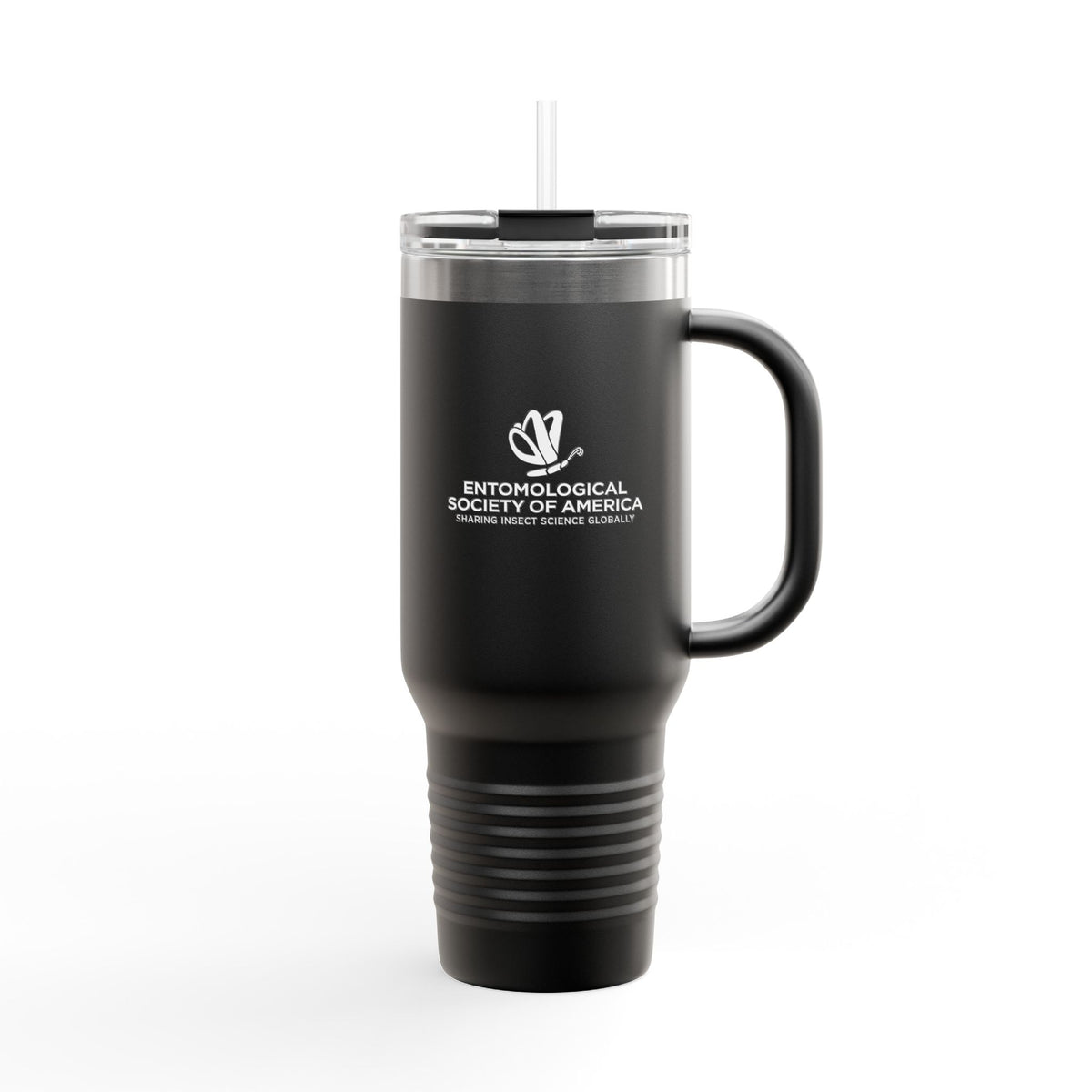 40oz Insulated Travel Mug with Lid & Straw — Entomological Society Logo