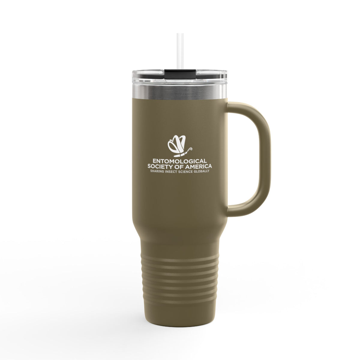 40oz Insulated Travel Mug with Lid & Straw — Entomological Society Logo