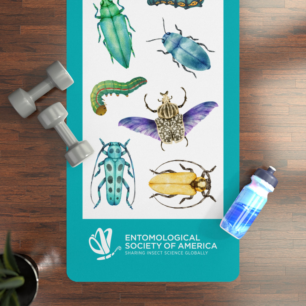 Entomology Insect Illustration Rubber Yoga Mat