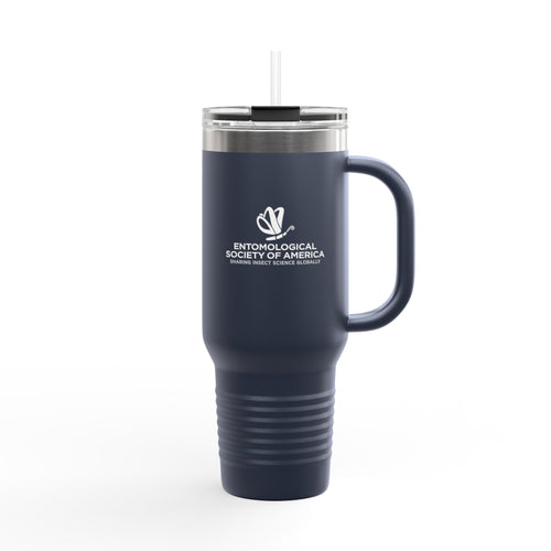 40oz Insulated Travel Mug with Lid & Straw — Entomological Society Logo