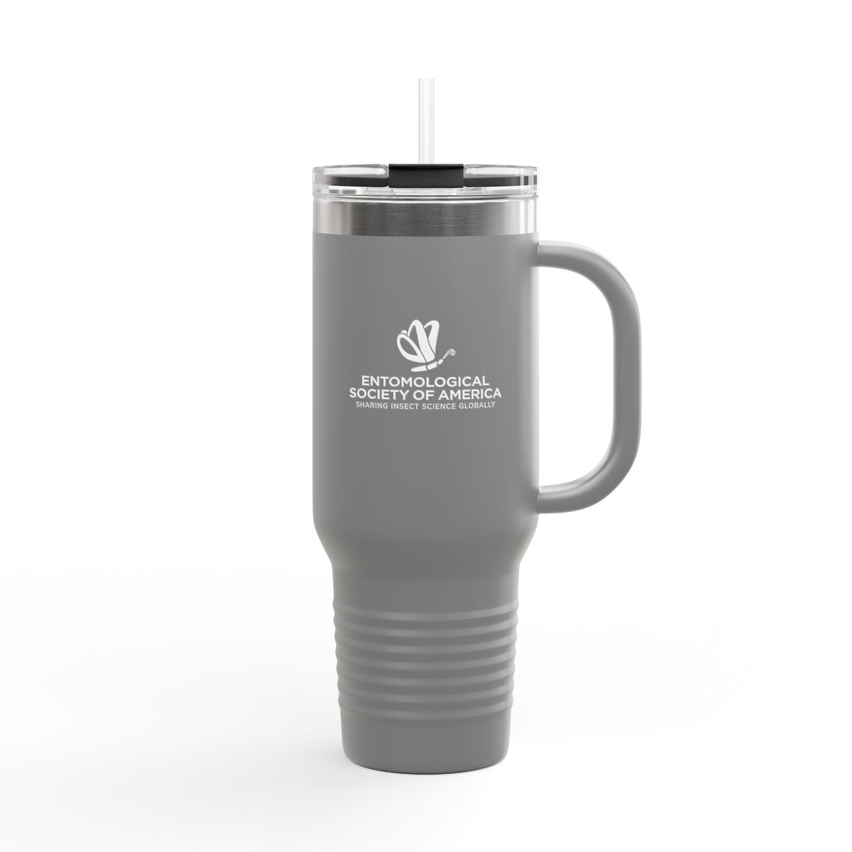 40oz Insulated Travel Mug with Lid & Straw — Entomological Society Logo