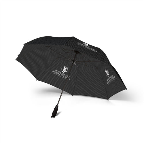 Black Patterned Travel Umbrella with Logo